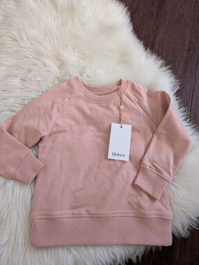 NWT NEW Quince Cotton Girl's Pink Blush Crewneck Sweatshirt 2T